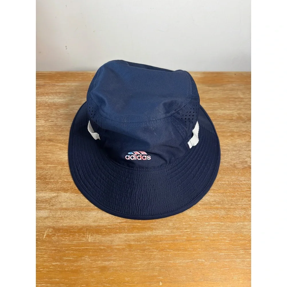 Adidas Aeroready‎ Boonie Bucket Hat Navy Blue Tie Dye Brim Adjustable Chin Strap